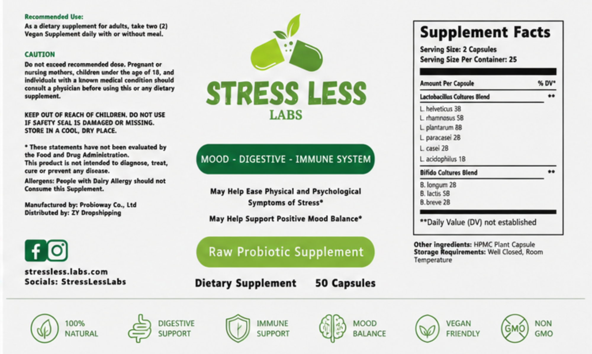 StressLess™ Raw Probiotic Supplement