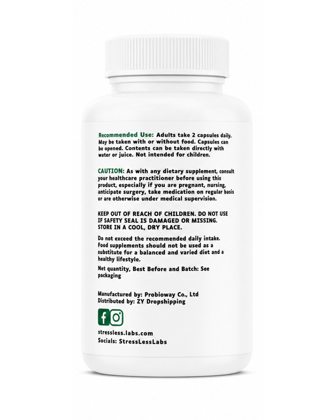 StressLessLabs Raw Probiotic Supplement